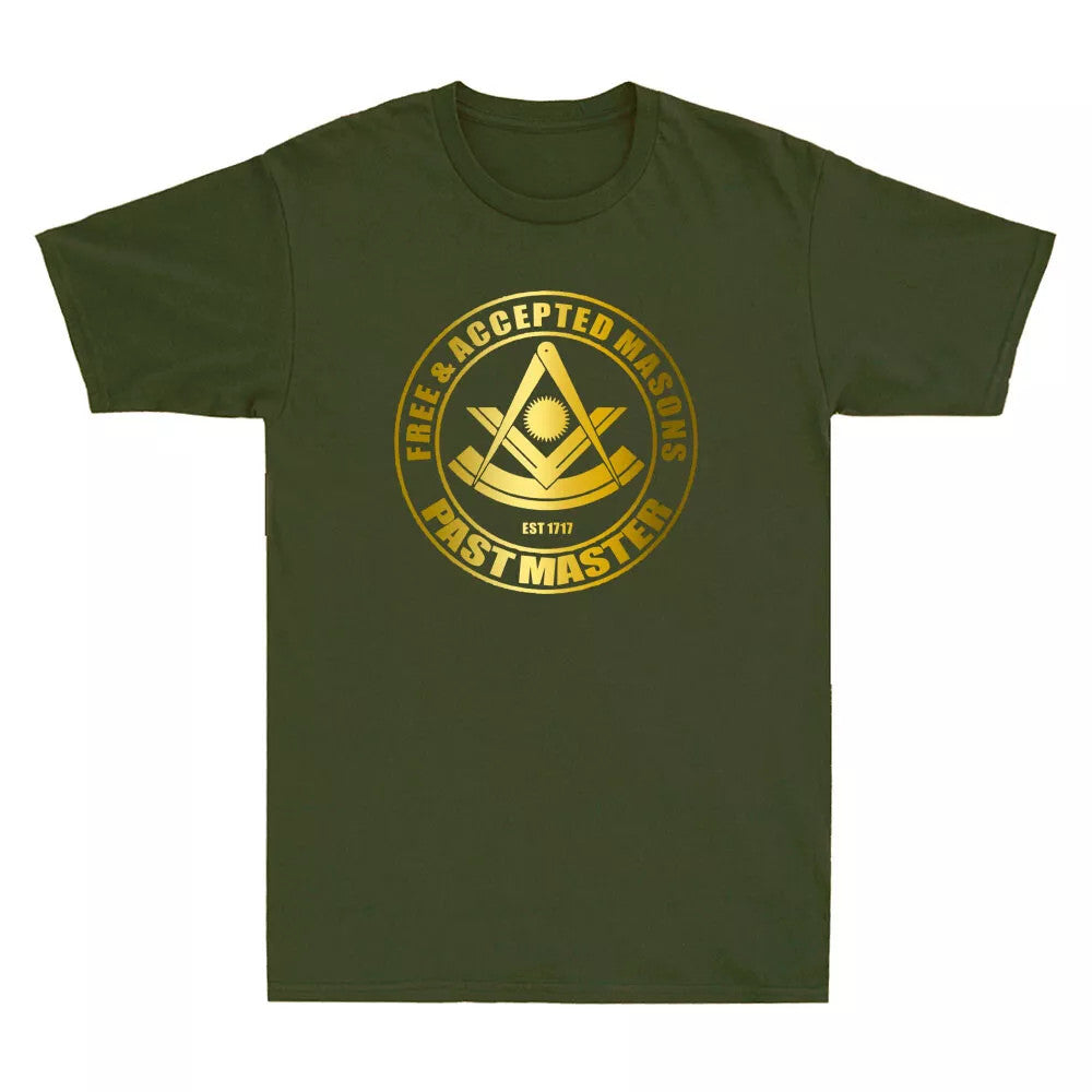 Masonic Past Master Jewel F & AM Square &Compass Freemason Novelty Men's T-Shirt - FUKAMASONIC