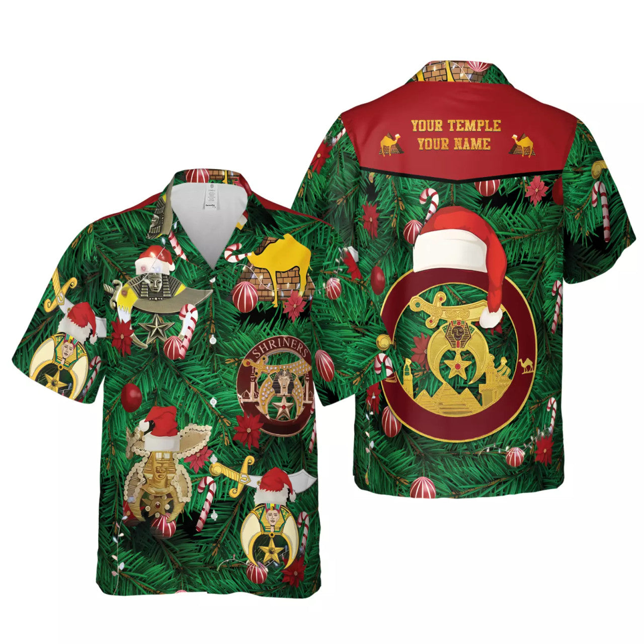 Custom Nobles Merry Christmas 3D All Over Print Hawaiian Shirt Size S-5XL - FUKAMASONIC