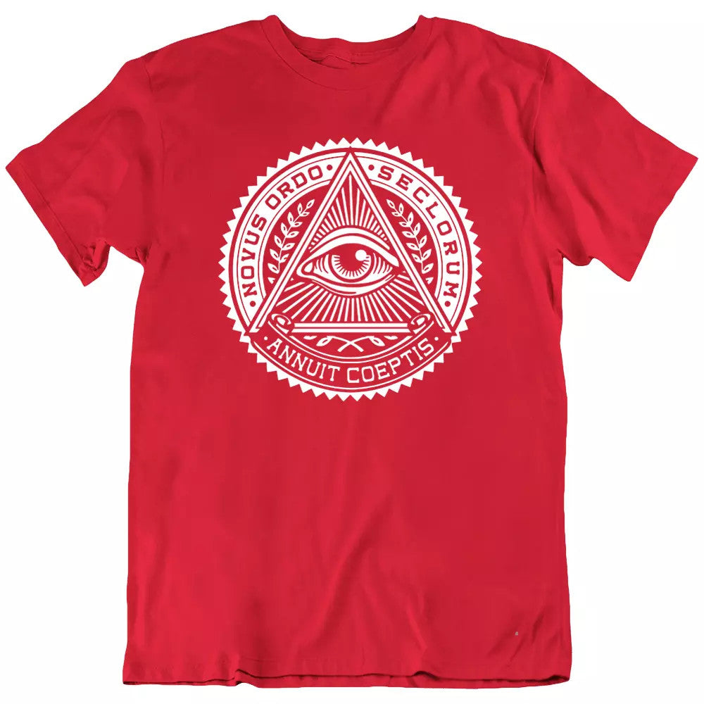 Freemason Symbol Illuminati Eye Pyramid Novus Ordo Seclorum T-Shirt Tee Gift New - FUKAMASONIC