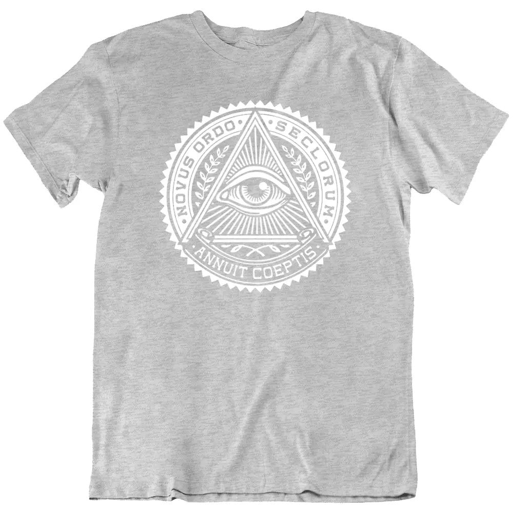 Freemason Symbol Illuminati Eye Pyramid Novus Ordo Seclorum T-Shirt Tee Gift New - FUKAMASONIC