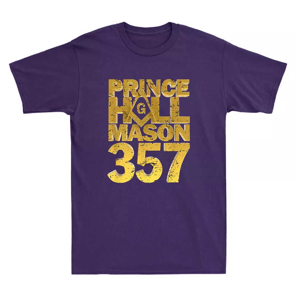Masonic Prince Hall Mason 357 Square Compass Freemason Quote Retro Men's T-Shirt - FUKAMASONIC
