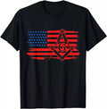 Masonic USA American Flag Square & Compass Freemason T-Shirt